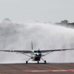 Primer vuelo comercial en el Aeropuerto Barrancas del Cobre