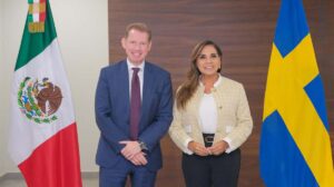 Mara Lezama embajador de Suecia Gunnar Aldén