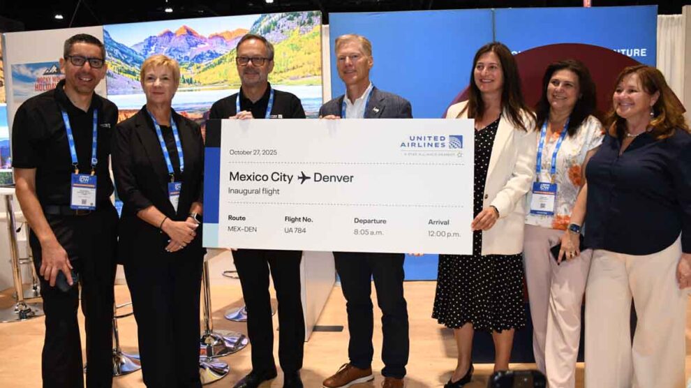 United Airlines ruta Denver México anuncio